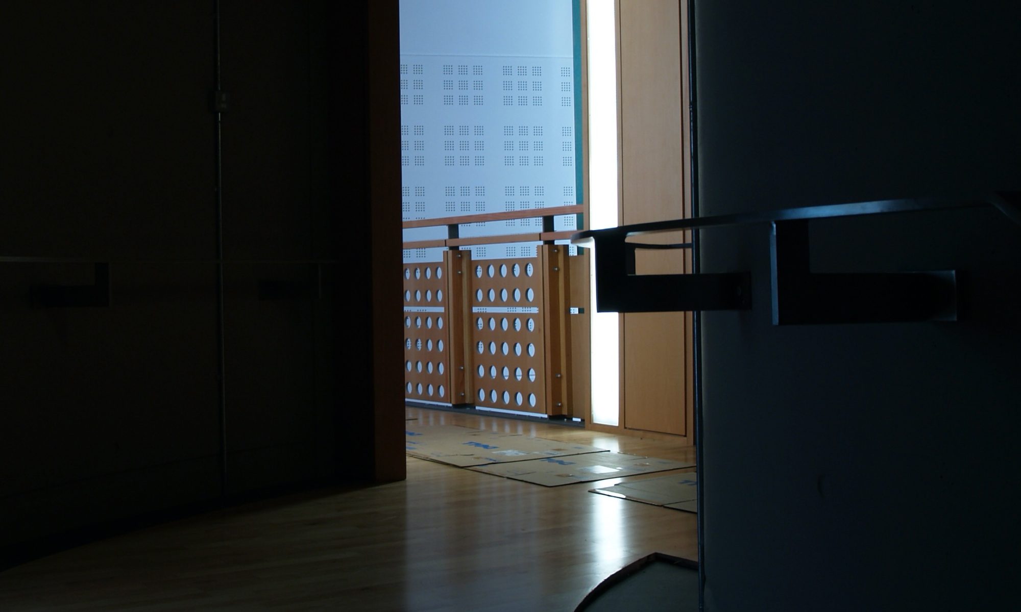 view of exit from stairwell onto an upper floor of the Saltire Centre